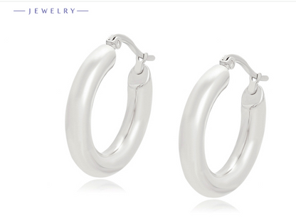 Buy Earing Plain Rodium Plated Online in New Zealand