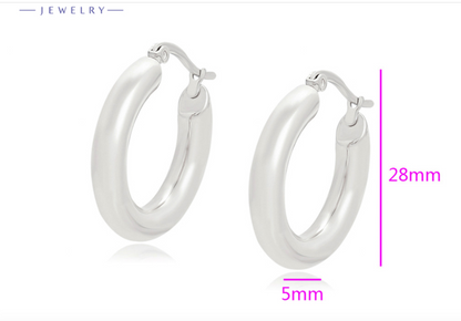 Buy Earing Plain Rodium Plated Online in New Zealand