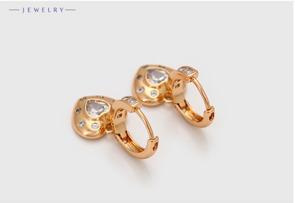 HEART EARINGS WITH STONE