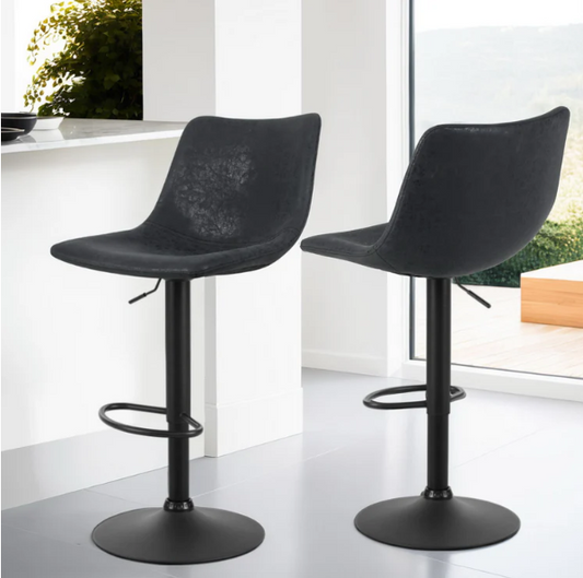 Velvet Full Black Bar Stool Big seat