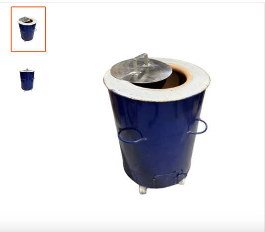 Charcoal Clay Drum Tandoor with wheels