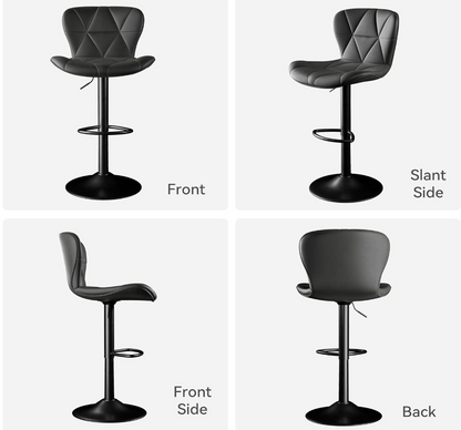 Bar Stool set of 4  RO11  Faux Leather Bar Chairs,Upholstered Counter Height with High Backrest for Kitchen Island, Black (Copy) (Copy)