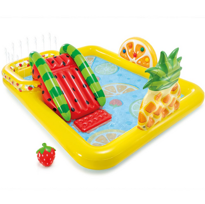 Intex Play Fruit Center Kids Inflatable Swimming Pool w/Slide