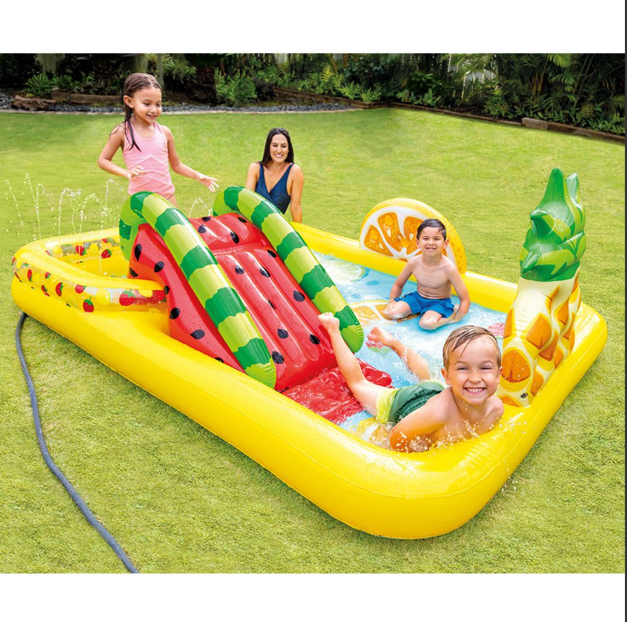 Intex Play Fruit Center Kids Inflatable Swimming Pool w/Slide