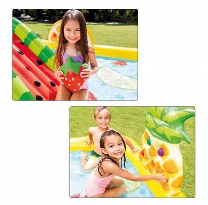 Intex Play Fruit Center Kids Inflatable Swimming Pool w/Slide