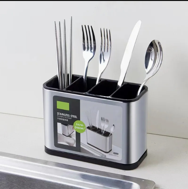 Stainless Steel Cutlery Bucket
