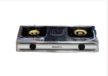 Stainless Steel Double Gas Burner Gas Stove indoor and outdoor use Table Top 2 Wok Burner Hob