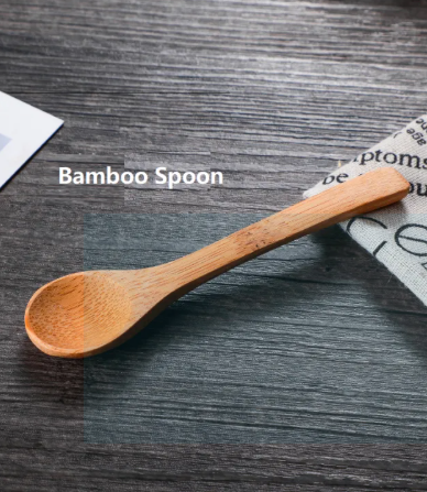 Triangle Bamboo Platform Spice Container Jar Set Spice Jar Set 3PCs Glass Jar Bamboo Cover Spoon and Tray