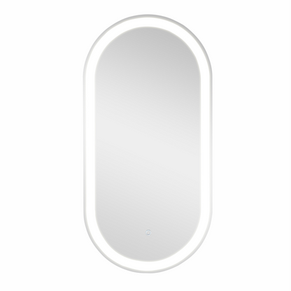 Barelli 900 x 450mm Frameless Pill Shape Front Lit LED Mirror