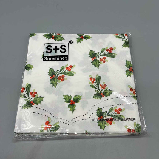 Christmas napkin -checks/Santa/ pattern (10/pk)