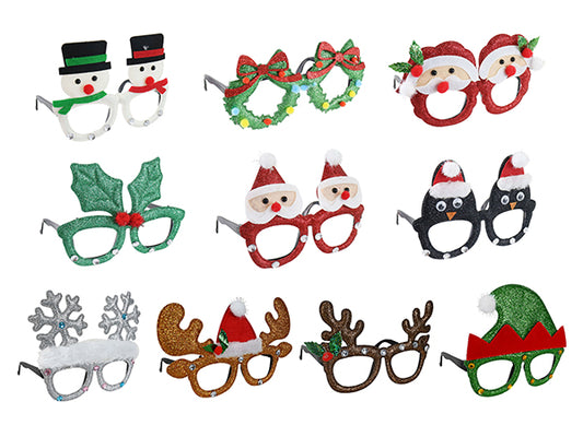 CHRISTMAS GLITTER GLASSES Asst