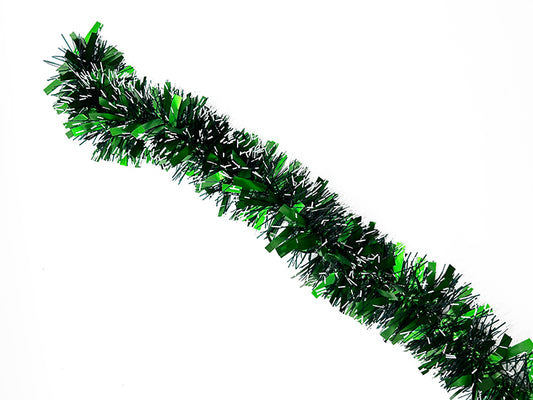 Extra Thick Tinsel - 11cmx2m - Two Tone Green and White - XS1600