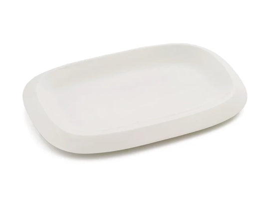 Serving Platter Rectangle White Porcelain with Folded Edges