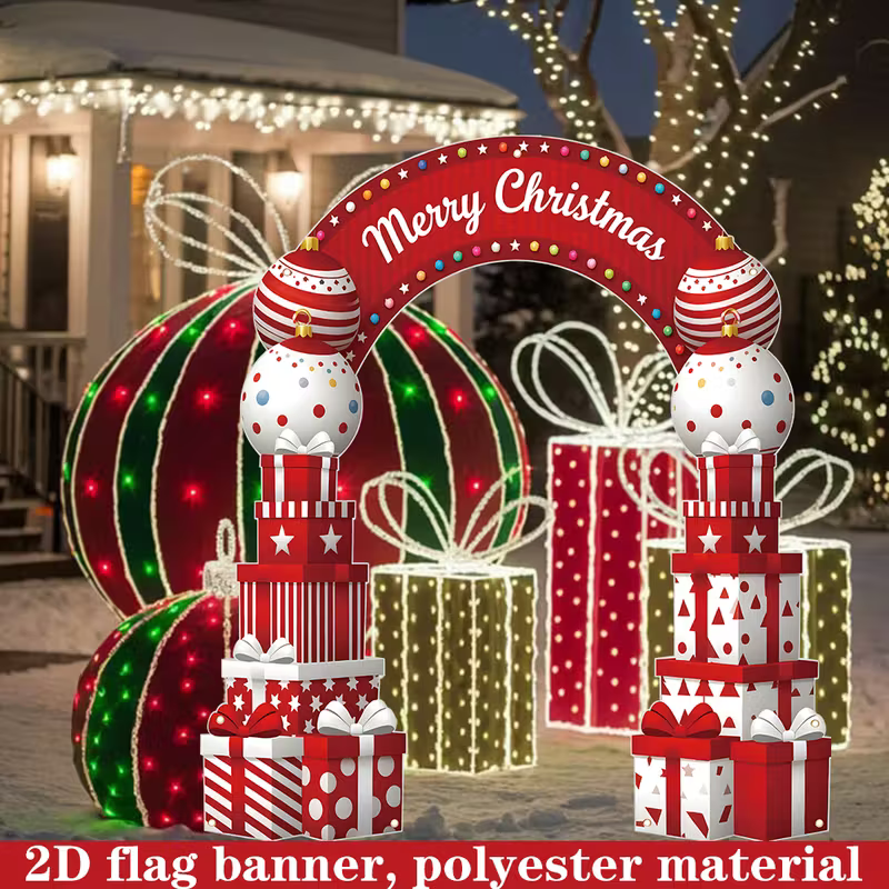 1pc Christmas Party Decoration Banner - 179.83cm x 199.9cm