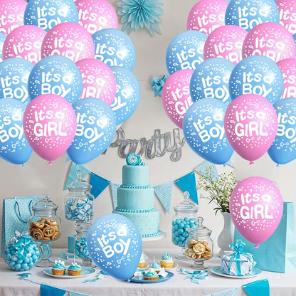 16pcs Blue and Peach Balloons