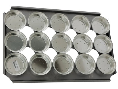 16" Pie Baking Tray - 15x Round 11cm x 3cm Deep Pies Commercial S/S Self Cutting