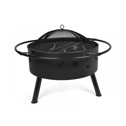 2-in-1 Outdoor Fire Pit & BBQ Bowl with Hibachi-Style Grill