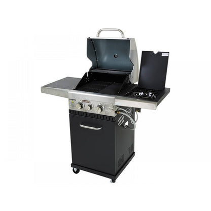 2 Burner Gas BBQ & Side Burner - Hooded Barbeque - Barbecue Grill