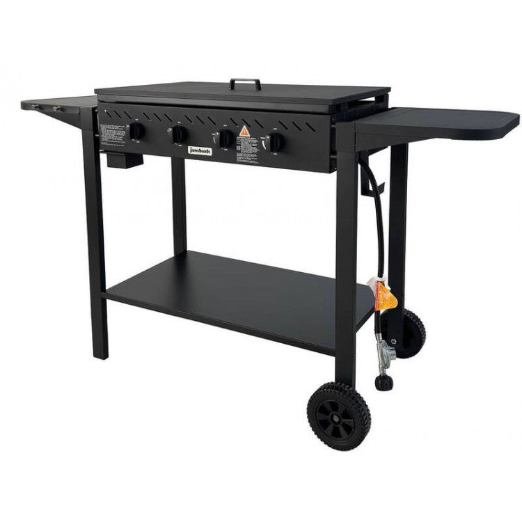 4 Burner Gas BBQ - Hot Plate Barbeque - Flat Top Trolley Barbecue Grill