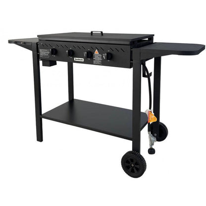 4 Burner Gas BBQ - Hot Plate Barbeque - Flat Top Trolley Barbecue Grill