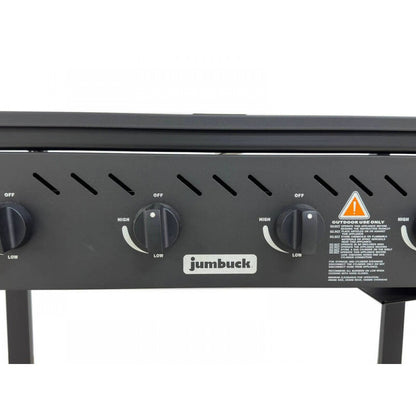 4 Burner Gas BBQ - Hot Plate Barbeque - Flat Top Trolley Barbecue Grill