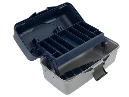 Fishing Tackle Box with Single Fold Out Tray - Blue