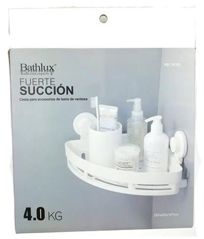 Suction Cup Bathroom Accessory Basket Strong Suction 4kg 200x200x100mm