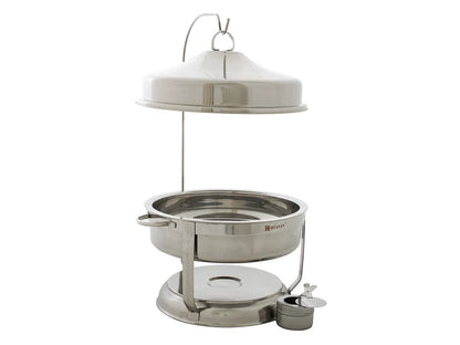 8L Round Chafing Dish Food Warmer, Commercial Kitchen Stainless Steel Bain Marie