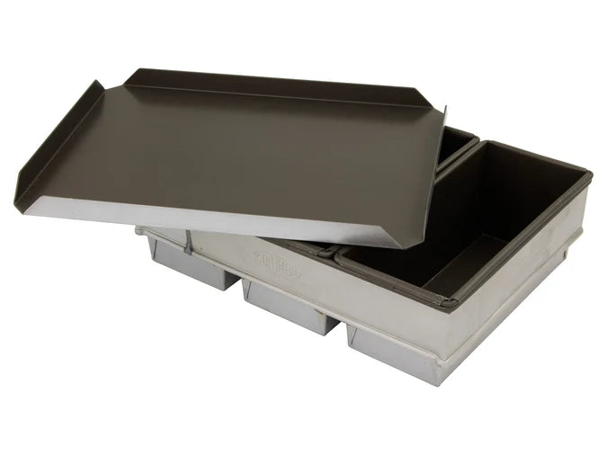 Commercial 3 Tray 700g Loaf Baking Pan with Lid - Heavy Duty Non-Stick