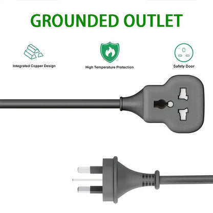 Single Extension Lead with 1 Gang Single AU Plug, 2500W Single Socket Lead