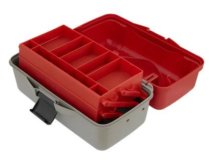 Fishing Tackle Box with 2 Fold Out Trays - Red