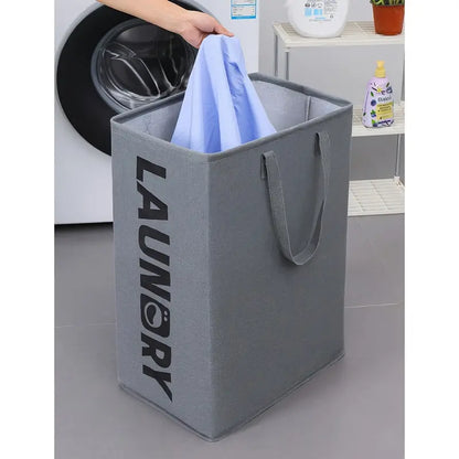 1pc Extra Large Stylish Laundry Basket - Durable Fabric Hamper with High Aesthetic Design, Efficient Closet Organizer, Portable Home Laundry Bin for Easy Handling