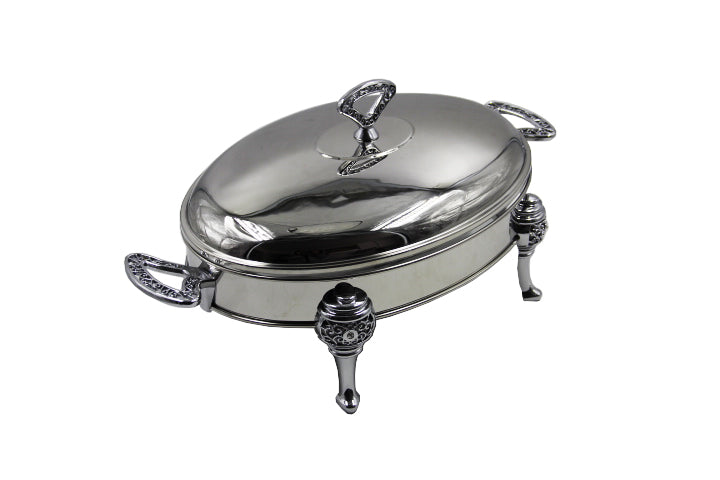 Chafing Dish Glass Container with Stainless Steel Body and Lid