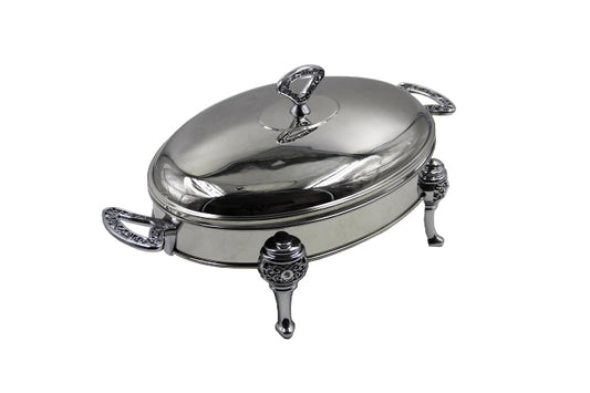 Chafing Dish Glass Container with Stainless Steel Body and Lid