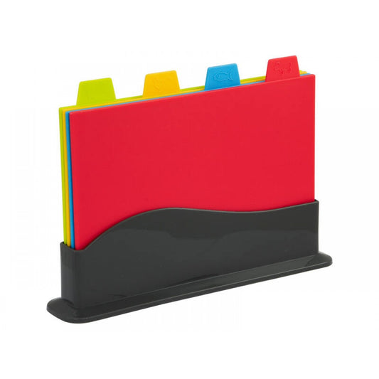 Kitchen Chopping Board & Stand Set - 4 Color Food Grade Boards