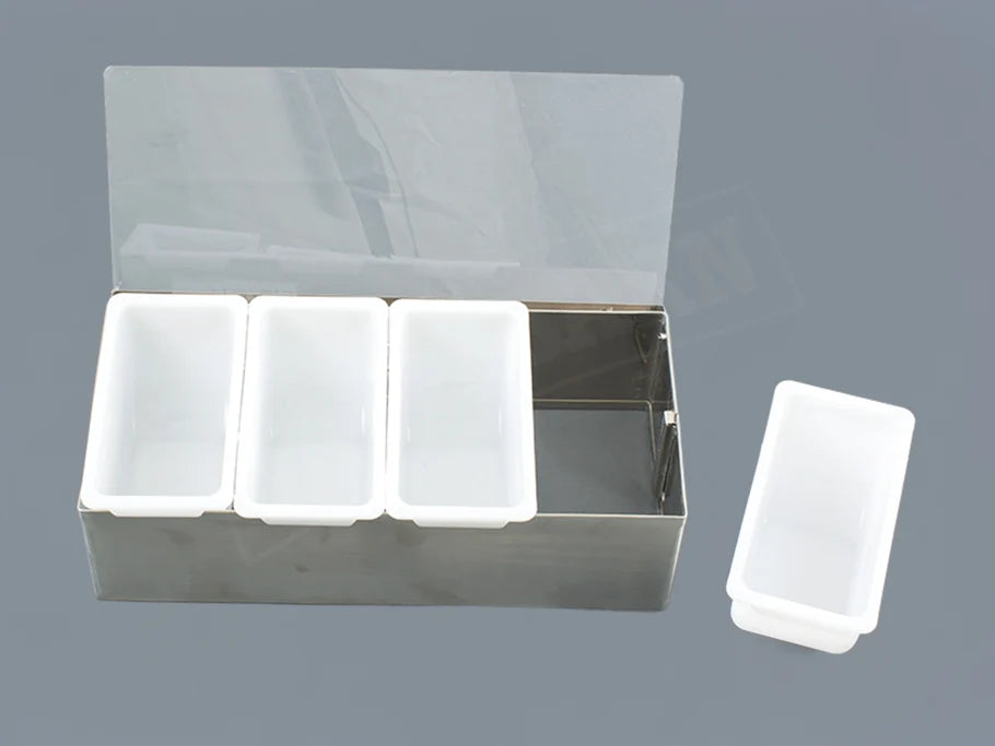 Stainless Steel Storage Containers TAPAS Bar Caddy 4 Compartment