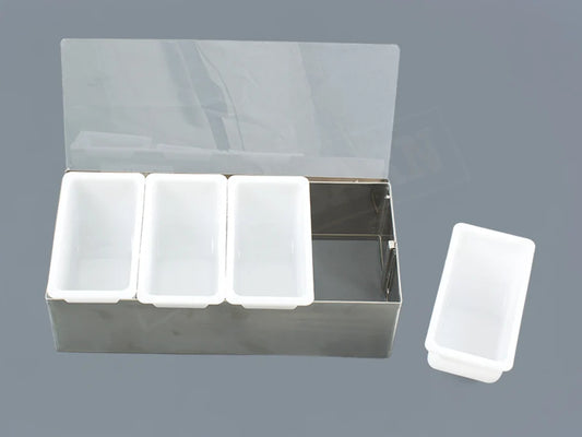 Stainless Steel Storage Containers TAPAS Bar Caddy 4 Compartment