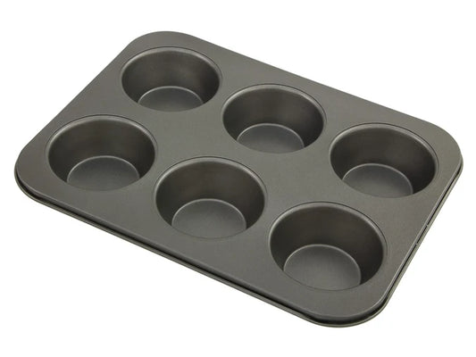 6 Cup Large Jumbo Muffin Pan 35cm x 26cm Non-Stick Baking Tray