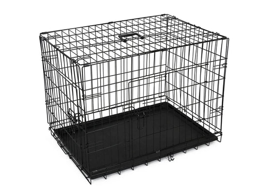 76cm Folding Crate Pet Cage with Floor Tray Black 76cmx52x58cm