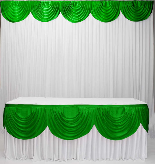 Ice Silk Swag for backdrop Green