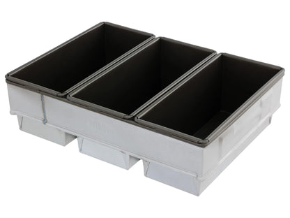Commercial 3 Tray 700g Loaf Baking Pan with Lid - Heavy Duty Non-Stick