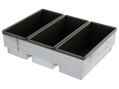 Commercial 3 Tray 700g Loaf Baking Pan - Heavy Duty with Non-Stick Tins