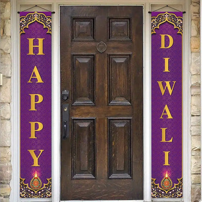 A pair of Diwali Celebration Door Banners