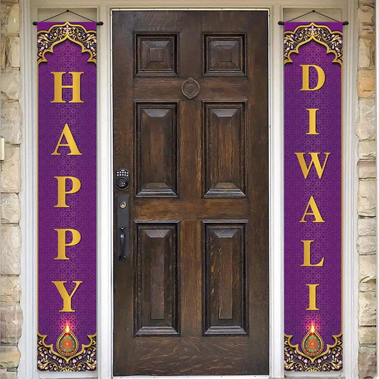 A pair of Diwali Celebration Door Banners