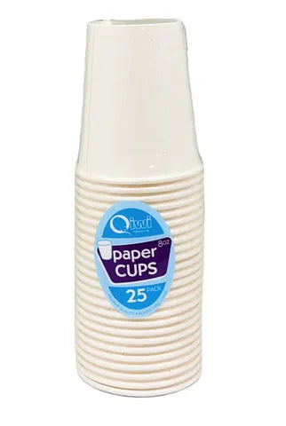 Qiwi 236ml White Paper Cup 25pc