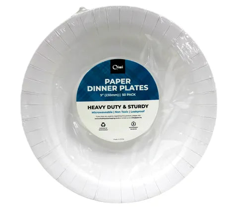 Disposable Qiwi Paper Dinner Plates - 50Pack