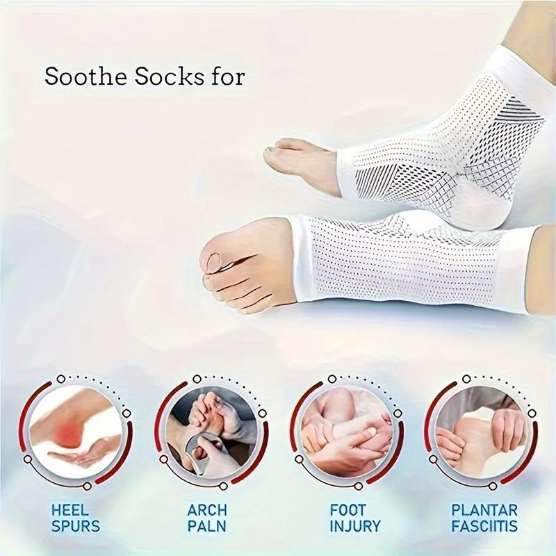 4 Pairs Compression Socks for Neuropathy with Arch Support