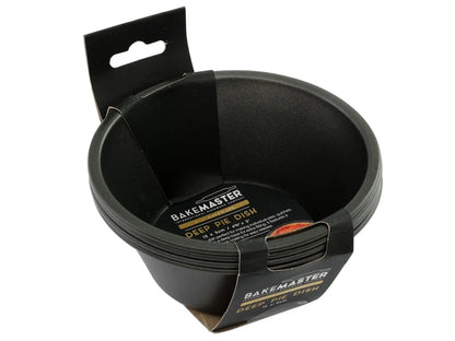 Pie Dish Round 12cm x 5cm Deep Non-Stick Pan Tart Tin - Set of 4