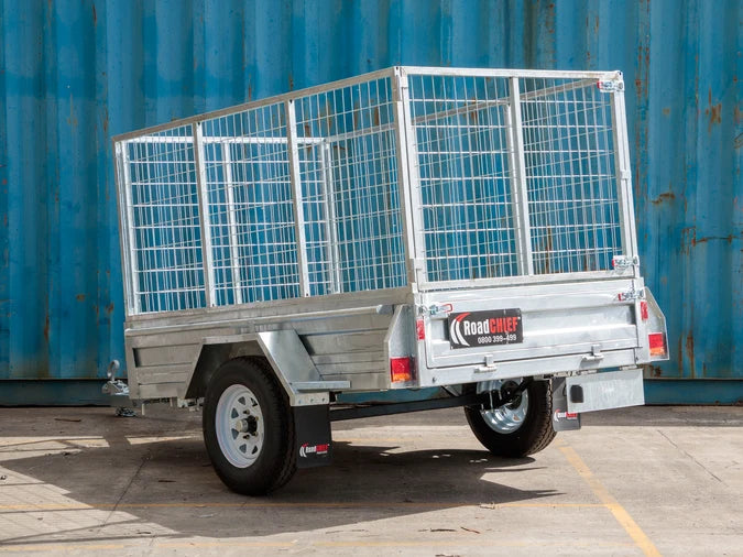 Trailer 8x4 Caged Tilting with 900mm High Cage & Jockey Wheel ROADCHIEF