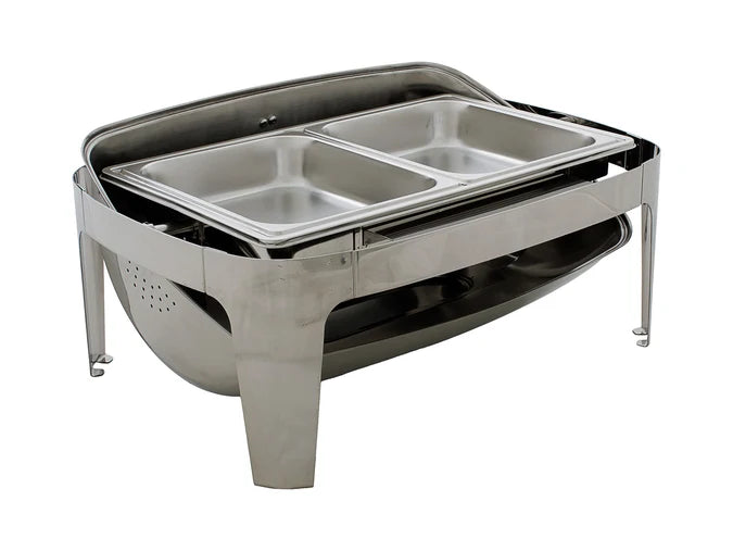 8L Chafing Dish 2x 1/2GN Food Warmer | Commercial 201 Stainless Steel Bain Marie